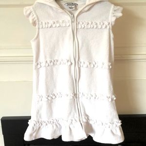 Hartstrings White Terry Hooded Swim Coverup